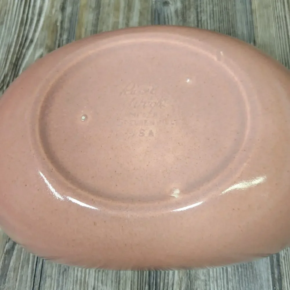 Russel Wright American Modern Coral Pink Salad Serving Bowl Steubenville MCM 50s